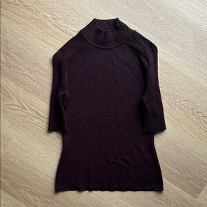 Vintage Mugler Purple Turtleneck Quarter Sleeve Sweater